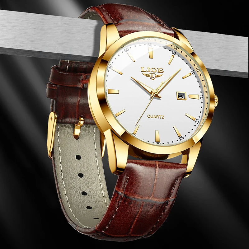 LIGE Classic Dorado Piel Marrón — foto 3