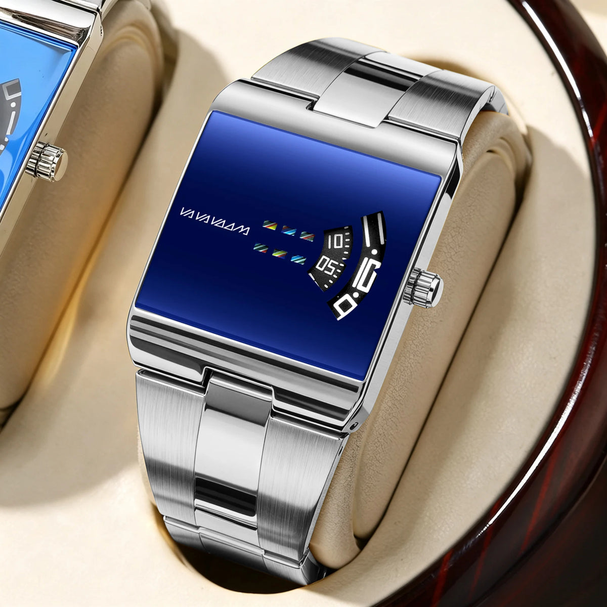 Reloj Cuadrado Azul Acero