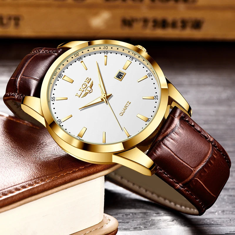 LIGE Classic Dorado Piel Marrón — foto 2