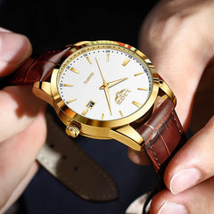 LIGE Classic Dorado Piel Marrón