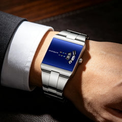 Reloj Cuadrado Azul Acero — foto 2