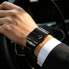 Reloj Cuadrado Azul Acero — foto 3